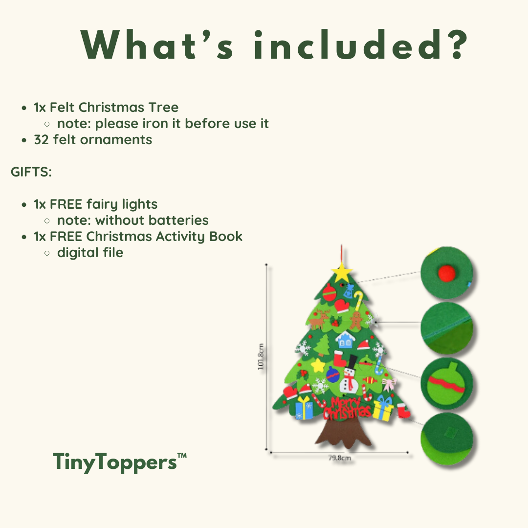 TinyToppers™ Tree - Montessori Felt Christmas Tree